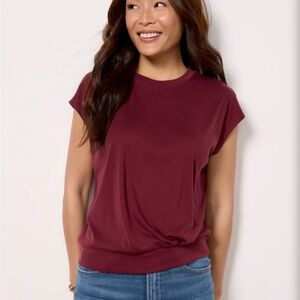 Evereve Rich Burgundy Short Sleeve Tee